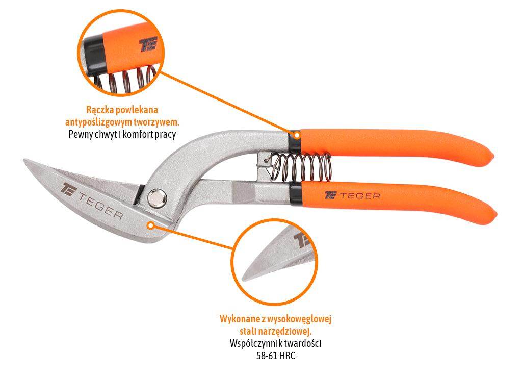 Nożyce do cięcia blachy pelikan lewe teger Nożyce do cięcia blachy pelikan lewe teger - obrazek 3