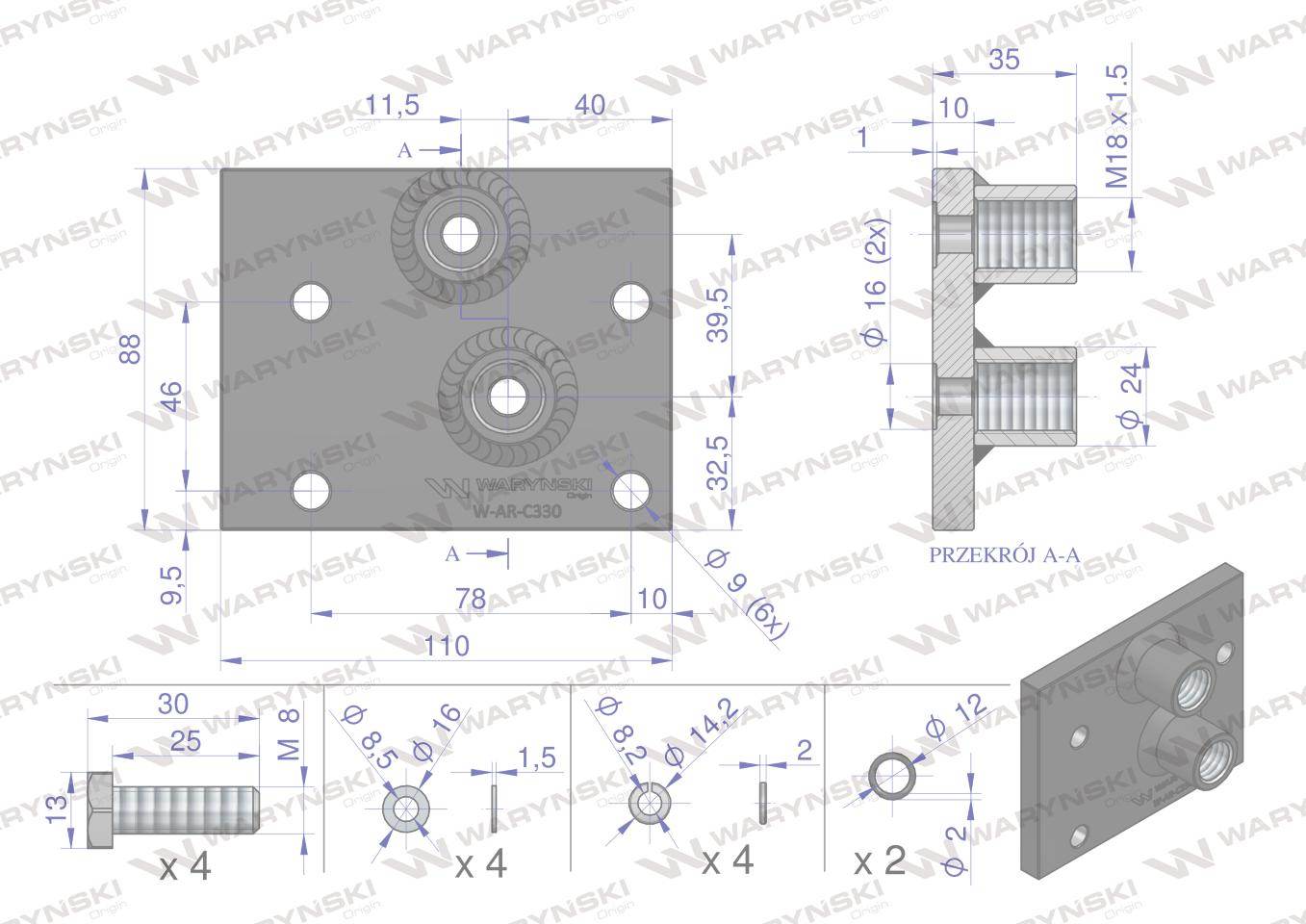 Adapter zewnętrznego rozdzielacza w ciągniku rolniczym ursus c-330 waryński Adapter zewnętrznego rozdzielacza w ciągniku rolniczym ursus c-330 waryński - obrazek 4