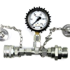 Zestaw pomiarowy ciśnienia hydrauliki z manometrem 250 bar wtyczka i gniazdo skręcane waryński