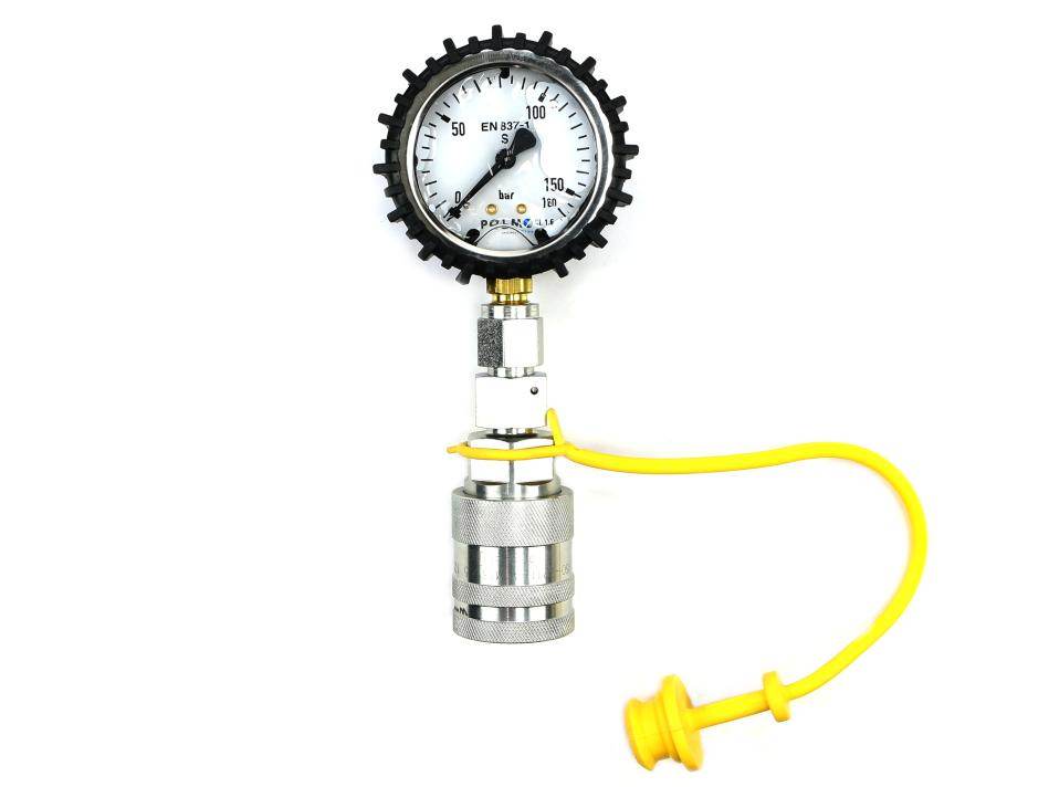 Zestaw pomiarowy ciśnienia hydrauliki z manometrem 160 bar gniazdo euro push-pull waryński