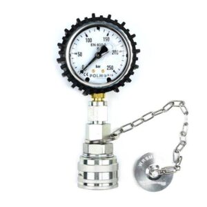 Zestaw pomiarowy ciśnienia hydrauliki z manometrem 250 bar wtyczka skręcana waryński