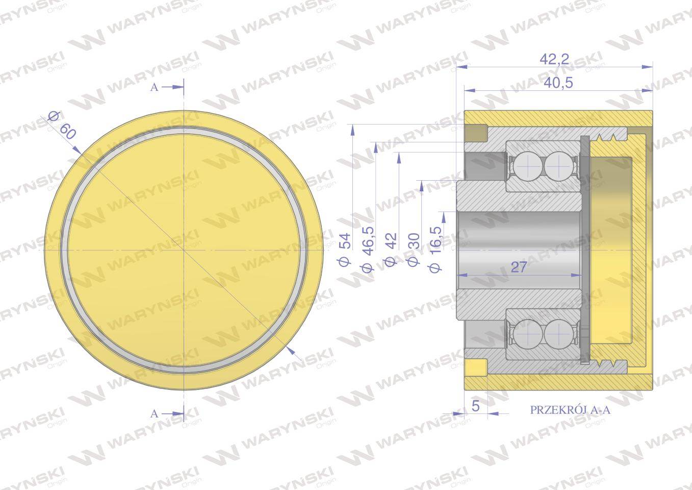 Rolka podporowa pu 60x40x16.5 20030645 grimme waryński Rolka podporowa pu 60x40x16.5 20030645 grimme waryński - obrazek 3