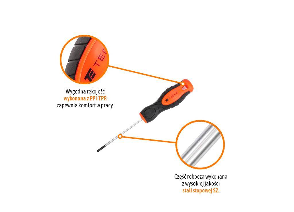 Wkrętak krzyżowy ph 0x75mm /teger Wkrętak krzyżowy ph 0x75mm /teger - obrazek 3