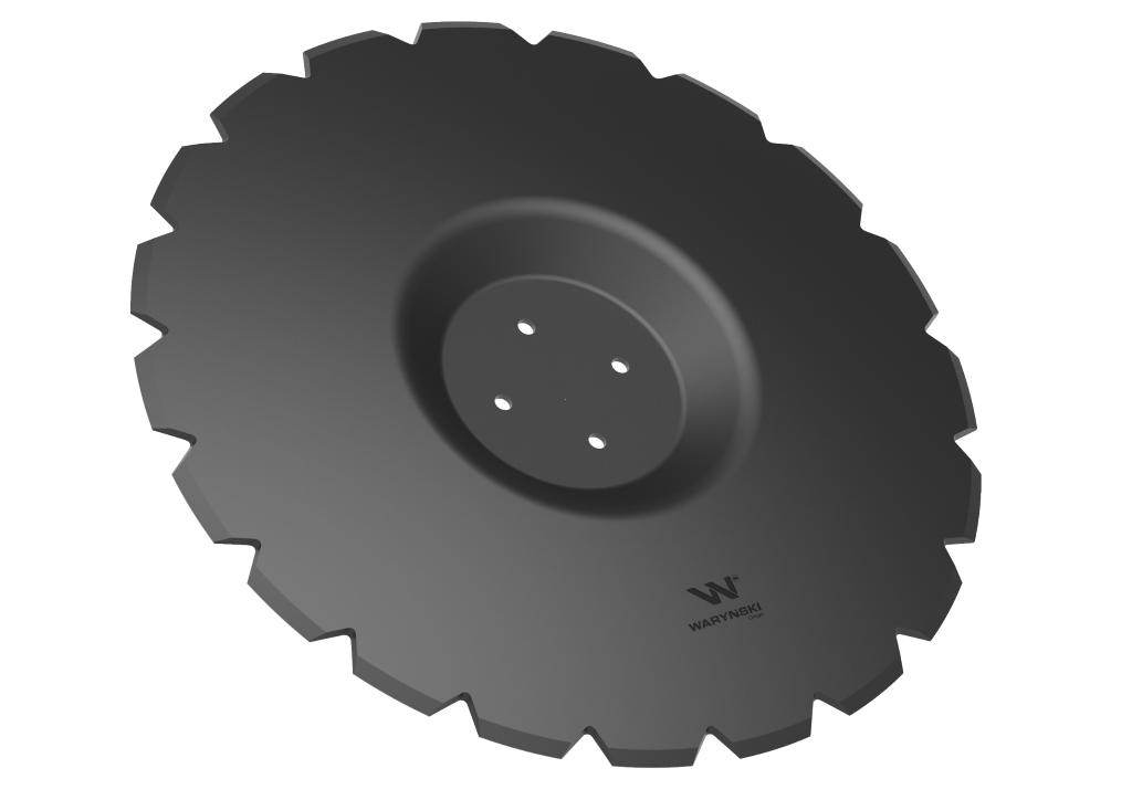 Talerz uzębiony z-20 fi 610 mocowanie 4/98 grubość 5mm przetłoczony stal borowa waryński r