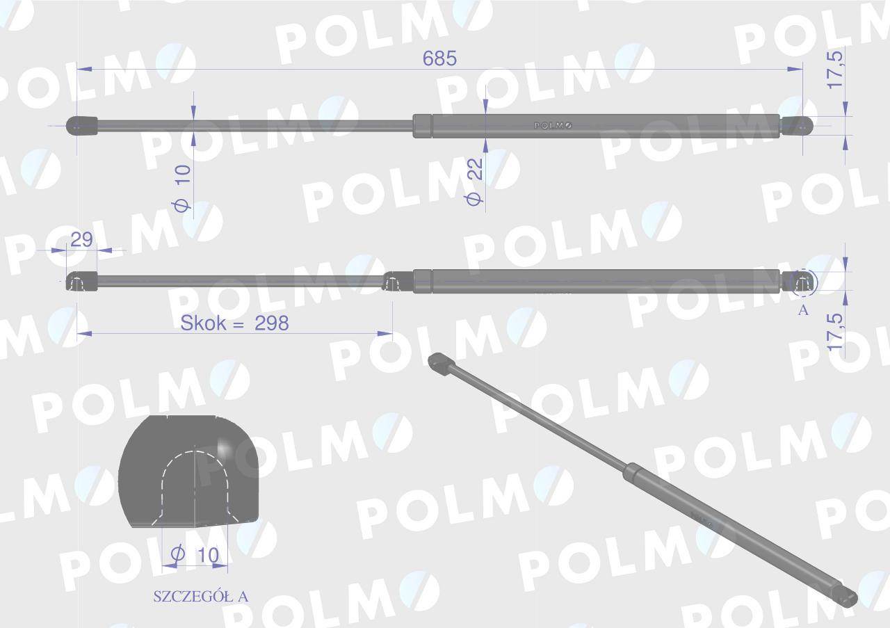 Siłownik podnoszenia maski new holland 82011092 polmo Siłownik podnoszenia maski new holland 82011092 polmo - obrazek 2