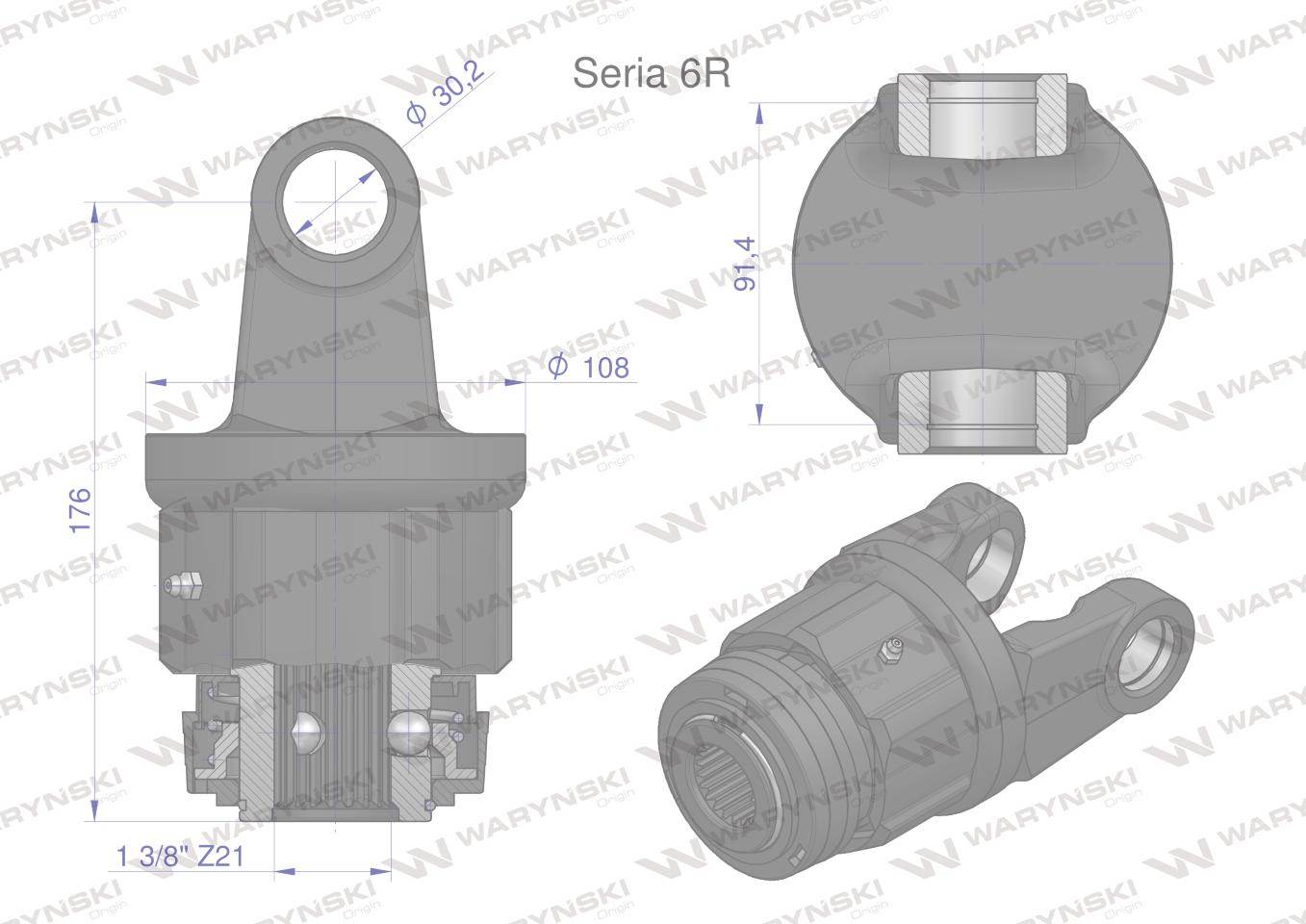 Sprzęgło jednokierunkowe prawe wału seria 6r 30x92 1 3/8 z21 waryński Sprzęgło jednokierunkowe prawe wału seria 6r 30x92 1 3/8 z21 waryński - obrazek 2