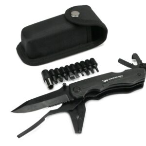 Multitool czarny 11 narzędzi plus 9 bitów waryński