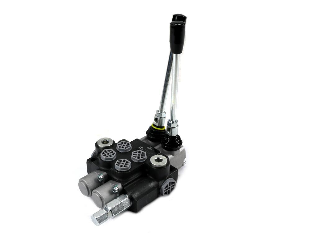 Rozdzielacz hydrauliczny 2-sekcyjny 40l 1 sekcja z zatrzaskiem voima