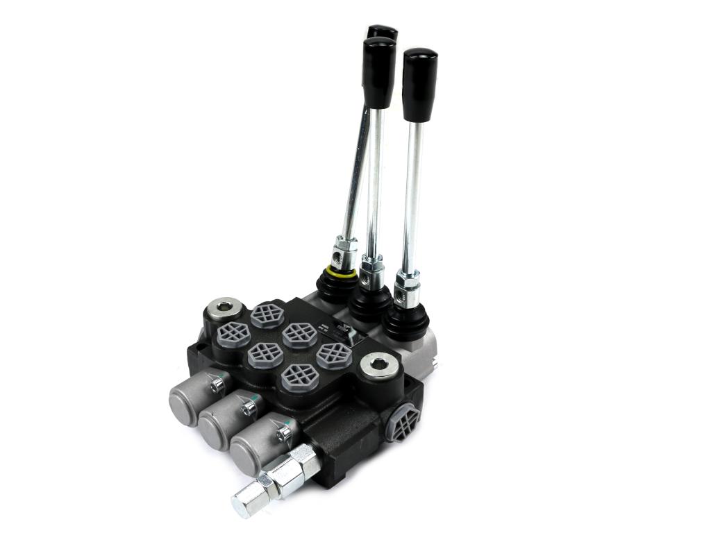 Rozdzielacz hydrauliczny 3-sekcyjny 40l 1 sekcja z zatrzaskiem voima