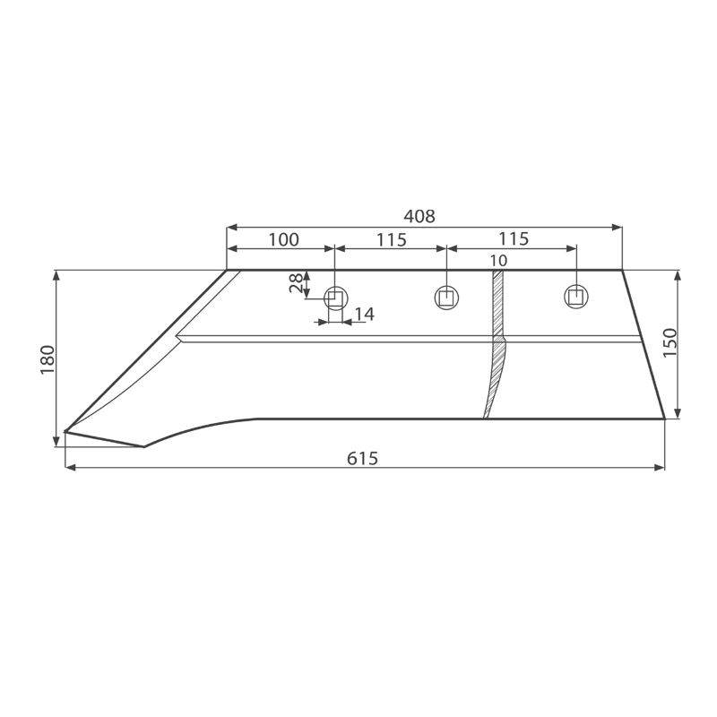 Lemiesz Pługa Polskiego 1023 2 / 3 Skibowy Wzmocniony Poszerzany 7,2 Lemiesz Pługa Polskiego 1023 2 / 3 Skibowy Wzmocniony Poszerzany 7,2 - obrazek 2