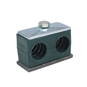 Uchwyt Polipropylenowy Podwójny Do Rur I Przewodów Fi 22mm Śruby Z Łbami