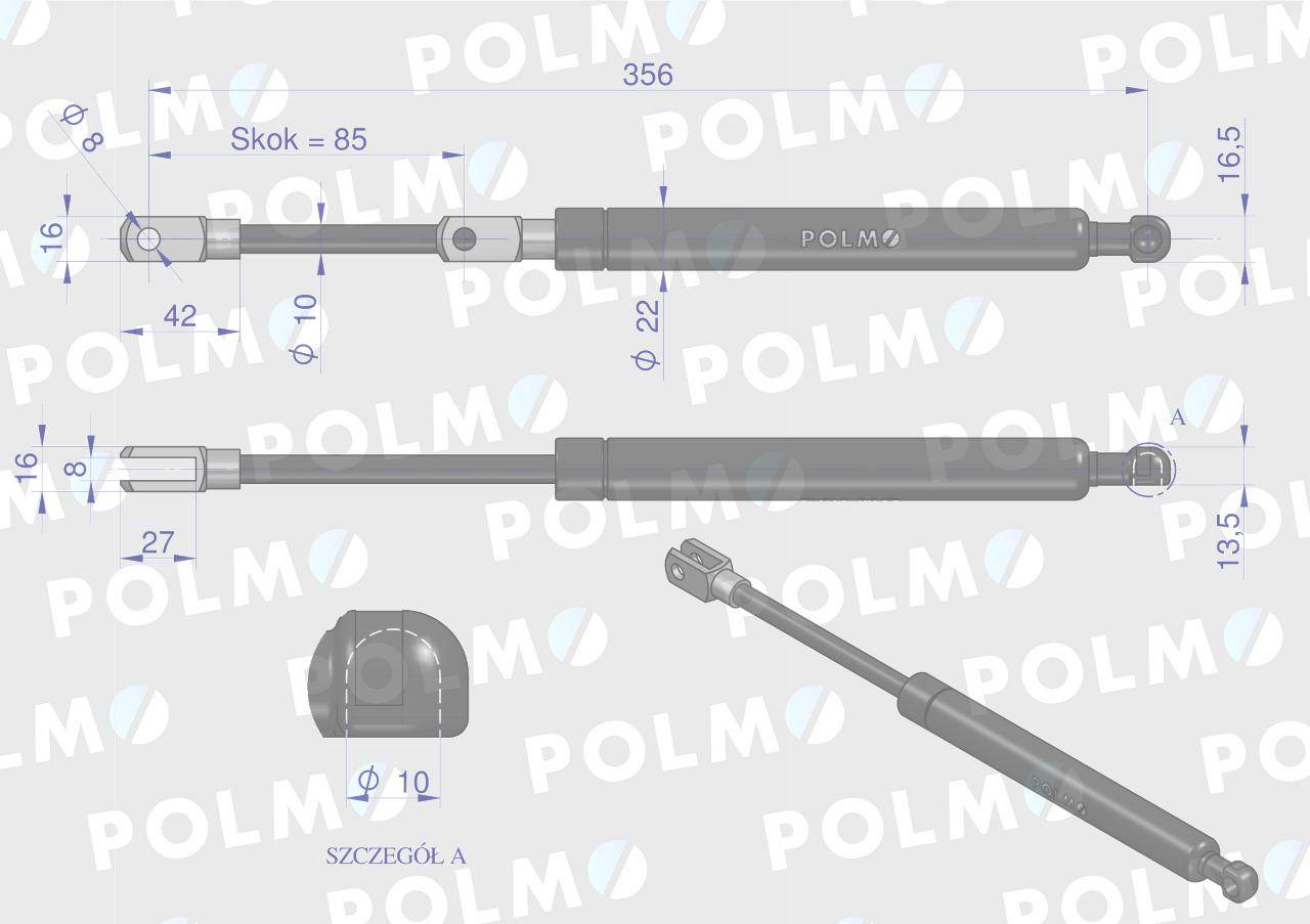 Siłownik podnoszenia maski john deere al77767 polmo Siłownik podnoszenia maski john deere al77767 polmo - obrazek 2