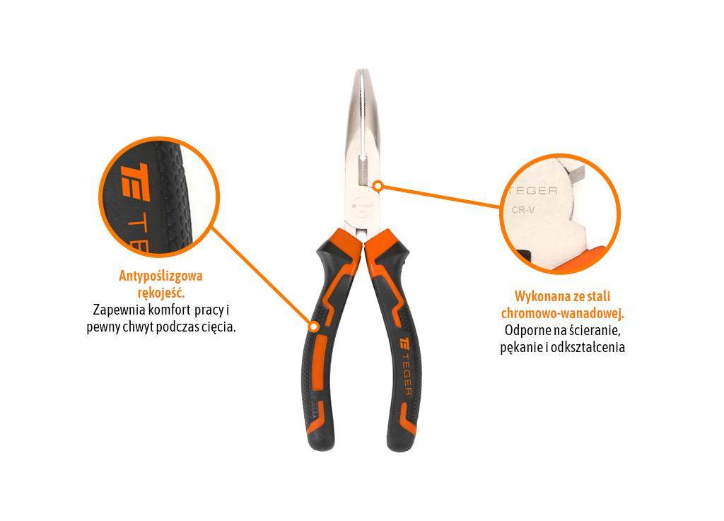 Szczypce wydłużone odgięte 160mm teger Szczypce wydłużone odgięte 160mm teger - obrazek 3