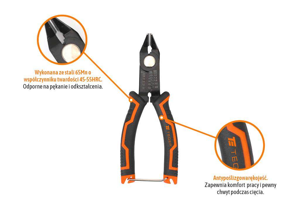 Szczypce do ściągania izolacji teger Szczypce do ściągania izolacji teger - obrazek 3