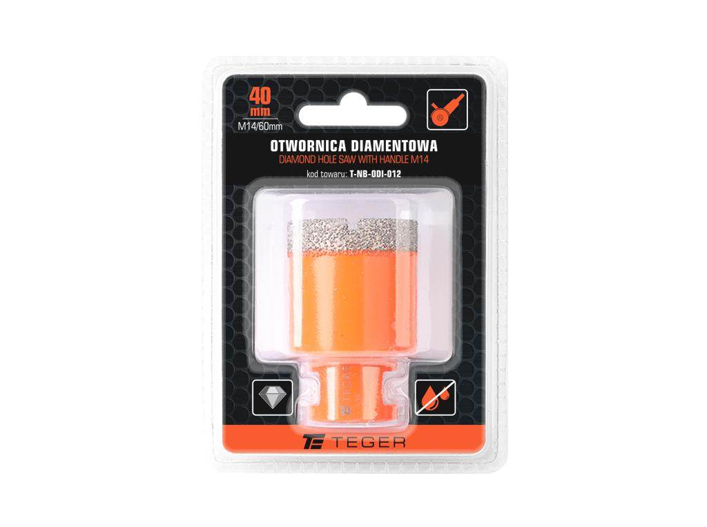 Otwornica diamentowa z uchwytem m14/40mm teger Otwornica diamentowa z uchwytem m14/40mm teger - obrazek 3