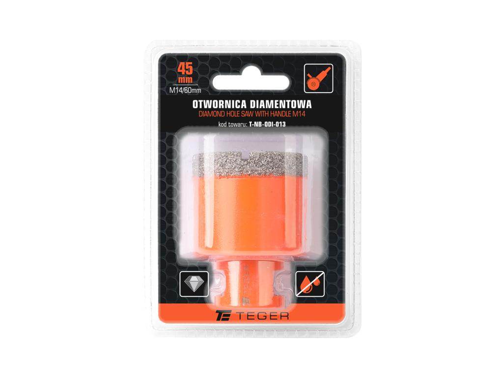 Otwornica diamentowa z uchwytem m14/45mm teger Otwornica diamentowa z uchwytem m14/45mm teger - obrazek 3