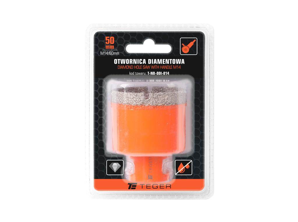 Otwornica diamentowa z uchwytem m14/50mm teger Otwornica diamentowa z uchwytem m14/50mm teger - obrazek 3