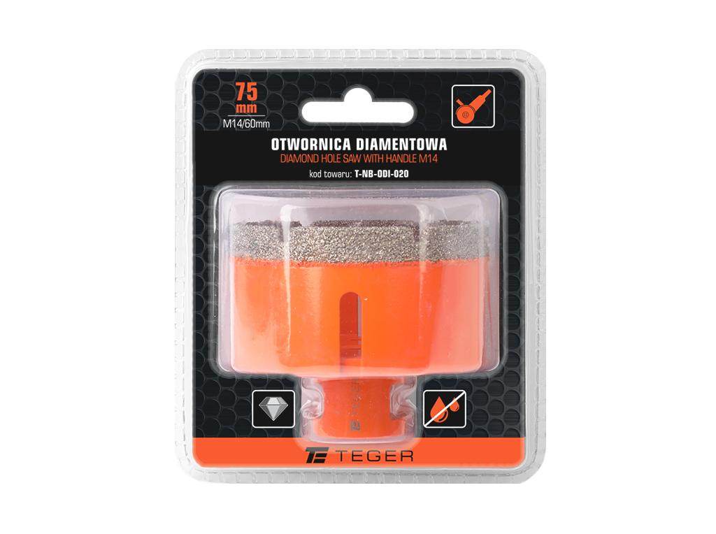 Otwornica diamentowa z uchwytem m14/75mm teger Otwornica diamentowa z uchwytem m14/75mm teger - obrazek 3