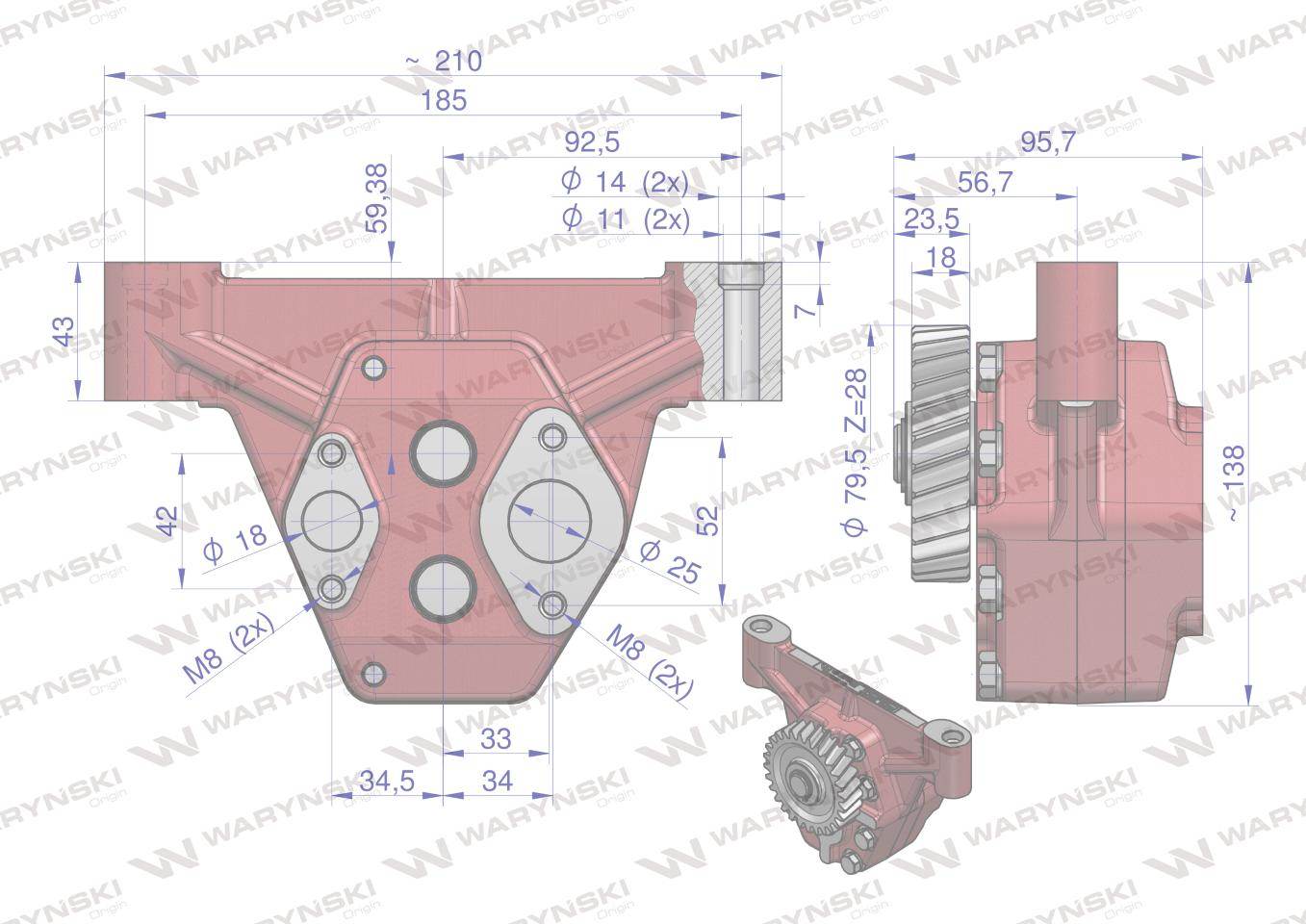 Pompa olejowa silnika do ursusa c-385 4-cyl 83007019 waryński Pompa olejowa silnika do ursusa c-385 4-cyl 83007019 waryński - obrazek 4