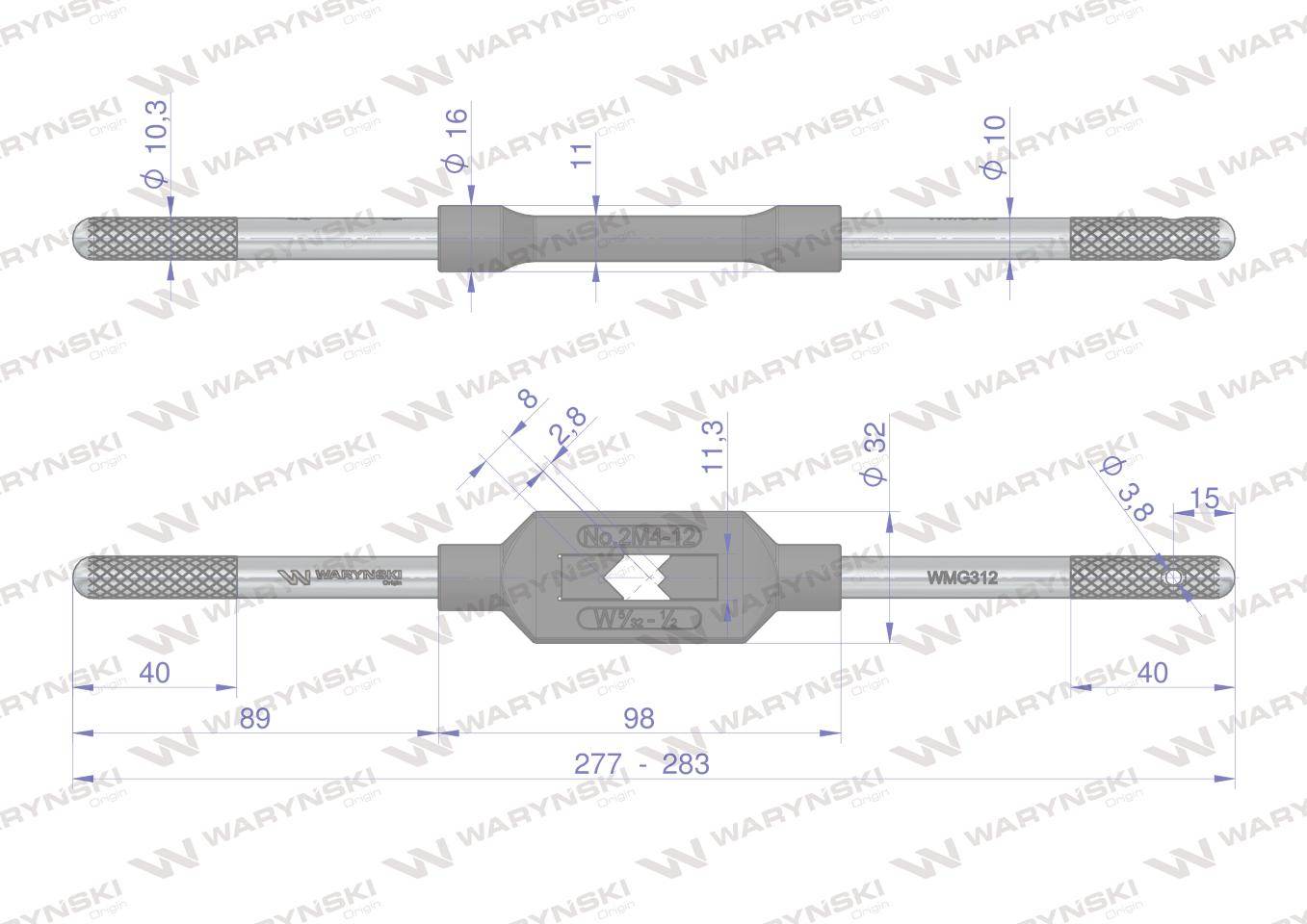 Uchwyt do gwintowników ręcznych m4-m12 waryński Uchwyt do gwintowników ręcznych m4-m12 waryński - obrazek 3