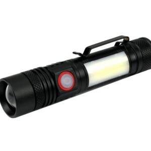 Latarka uniwersalna diody led typu t6 cob aku 1200 mah ładowany usb 400 lm teger