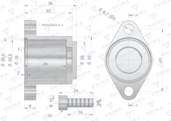 Kołpak rozdzielacza hydraulicznego dolny 80l voima - obrazek 2