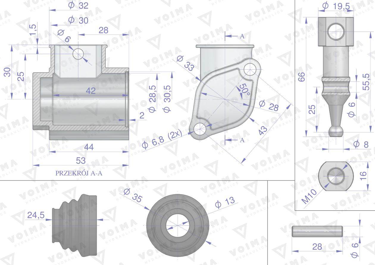 Kołpak rozdzielacza hydraulicznego górny do dźwigni 40l voima Kołpak rozdzielacza hydraulicznego górny do dźwigni 40l voima - obrazek 2