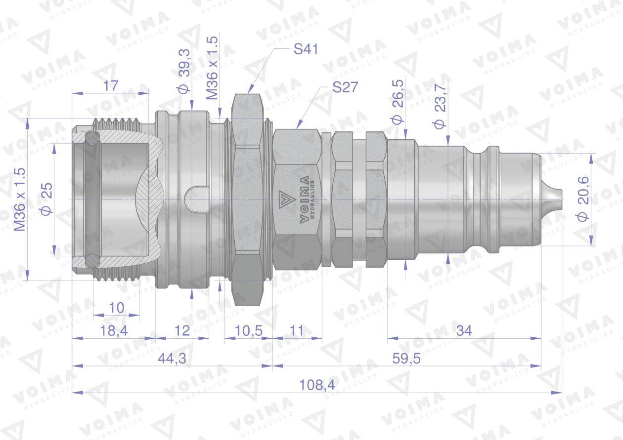Redukcja zsr 50492redukcja gniazdo/wtyczka euro skręcane voima Redukcja zsr 50492redukcja gniazdo/wtyczka euro skręcane voima - obrazek 3