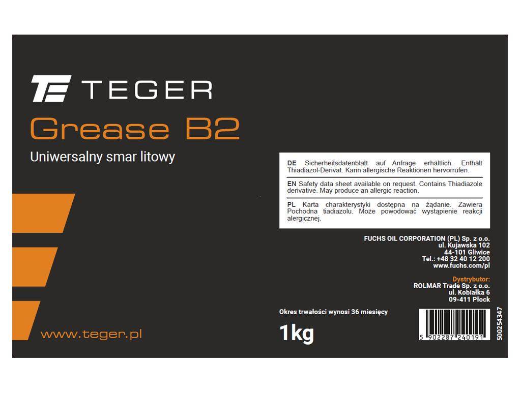 Smar uniwersalny litowy teger grease b2opakowanie 1kg Smar uniwersalny litowy teger grease b2opakowanie 1kg - obrazek 2