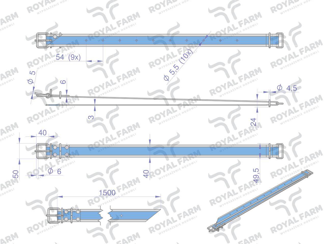 Obrożaznacznikowa 150cmx4 cmroyal farm Obrożaznacznikowa 150cmx4 cmroyal farm - obrazek 3