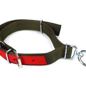 Obroża150 cmx4 cm z okrętką 8mm i rolką na klamrzeroyal farm