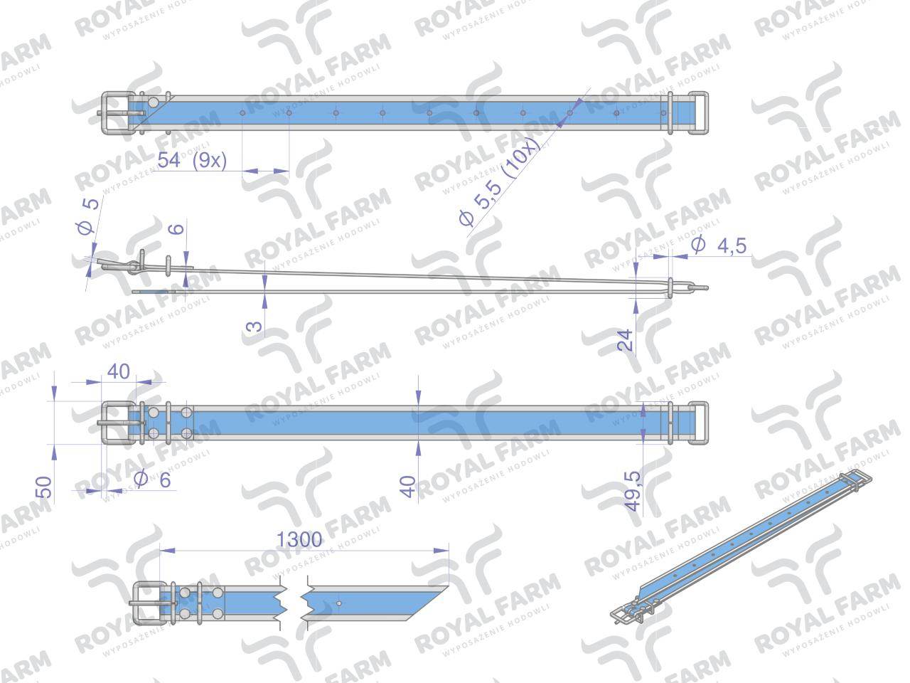Obrożaznacznikowa 130cmx4 cmroyal farm Obrożaznacznikowa 130cmx4 cmroyal farm - obrazek 3
