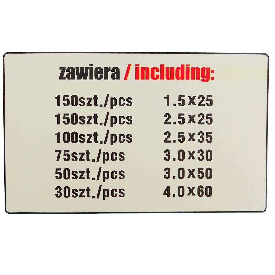 Komplet Zawleczek Prostych 70 Szt 20-50mm Komplet Zawleczek Prostych 70 Szt 20-50mm - obrazek 3