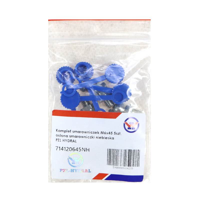 Komplet Smarowniczek M6x45 5szt Osłona Smarowniczki Niebieska Pzl Hydral Komplet Smarowniczek M6x45 5szt Osłona Smarowniczki Niebieska Pzl Hydral - obrazek 3