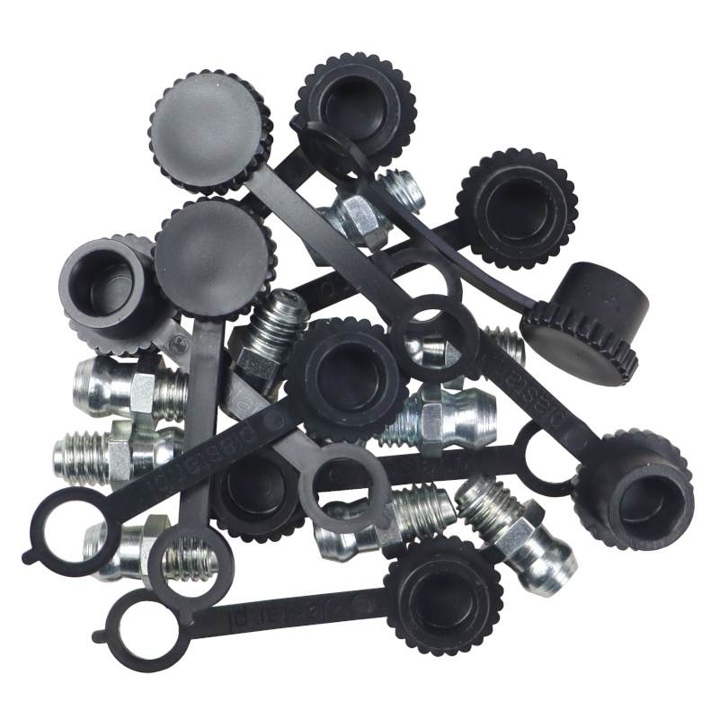 Komplet Smarowniczek M6x1 10szt Osłona Smarowniczki Czarna Pzl Hydral