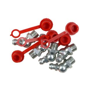 Komplet Smarowniczek M8x45 5szt Osłona Smarowniczki Czerwona Pzl Hydral