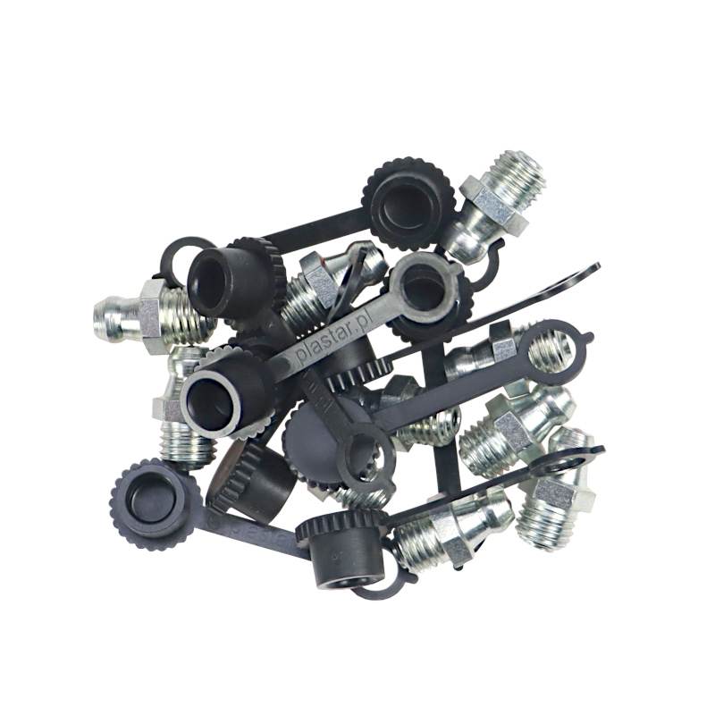 Komplet Smarowniczek M8x1 10szt Osłona Smarowniczki Czarna Pzl Hydral