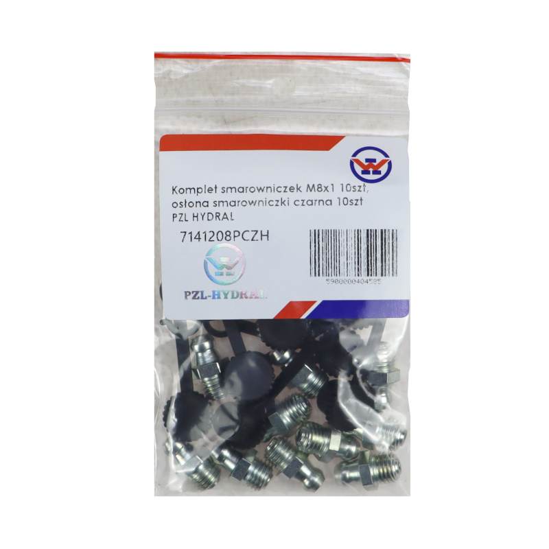 Komplet Smarowniczek M8x1 10szt Osłona Smarowniczki Czarna Pzl Hydral Komplet Smarowniczek M8x1 10szt Osłona Smarowniczki Czarna Pzl Hydral - obrazek 3