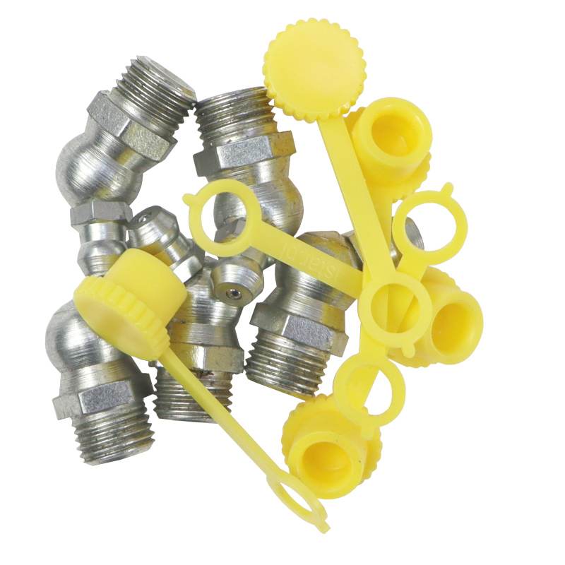 Komplet Smarowniczek M10x45 5szt Osłona Smarowniczki Żółta Pzl Hydral