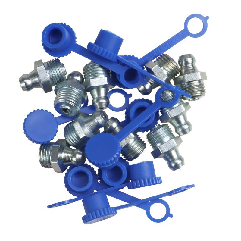 Komplet Smarowniczek M10x1 10szt Osłona Smarowniczki Niebieska Pzl Hydral