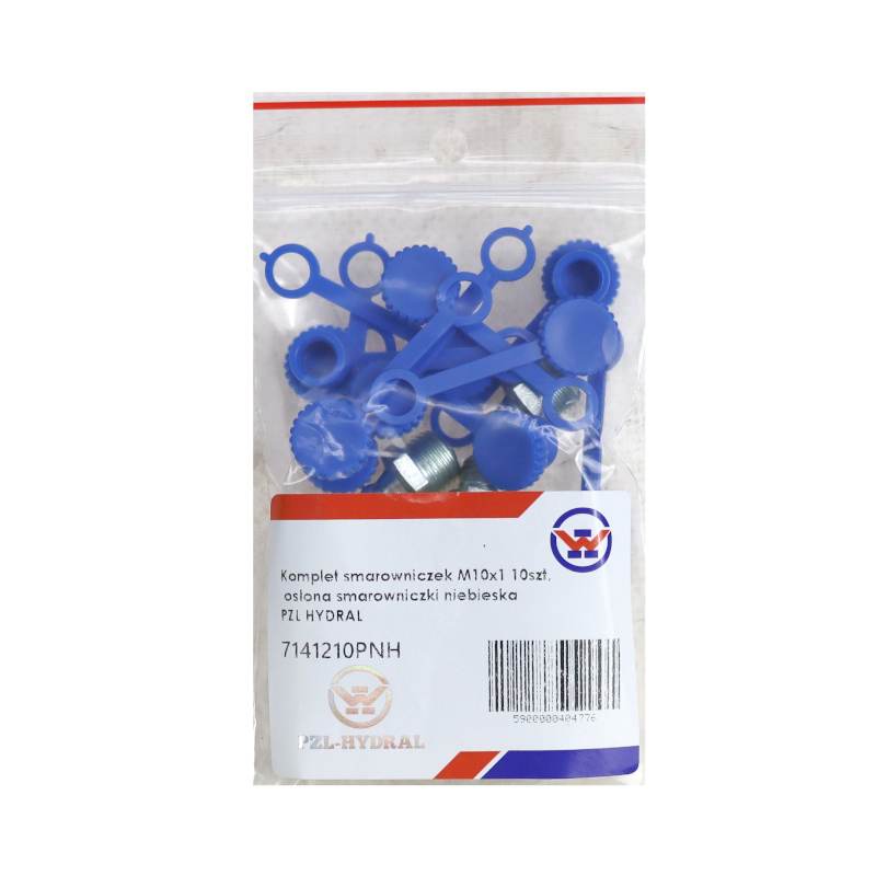 Komplet Smarowniczek M10x1 10szt Osłona Smarowniczki Niebieska Pzl Hydral Komplet Smarowniczek M10x1 10szt Osłona Smarowniczki Niebieska Pzl Hydral - obrazek 3