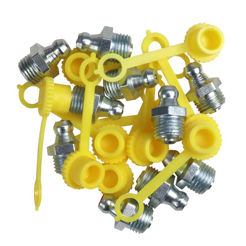 Komplet Smarowniczek M10x1 10szt Osłona Smarowniczki Żółta Pzl Hydral