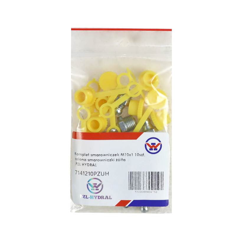 Komplet Smarowniczek M10x1 10szt Osłona Smarowniczki Żółta Pzl Hydral Komplet Smarowniczek M10x1 10szt Osłona Smarowniczki Żółta Pzl Hydral - obrazek 3
