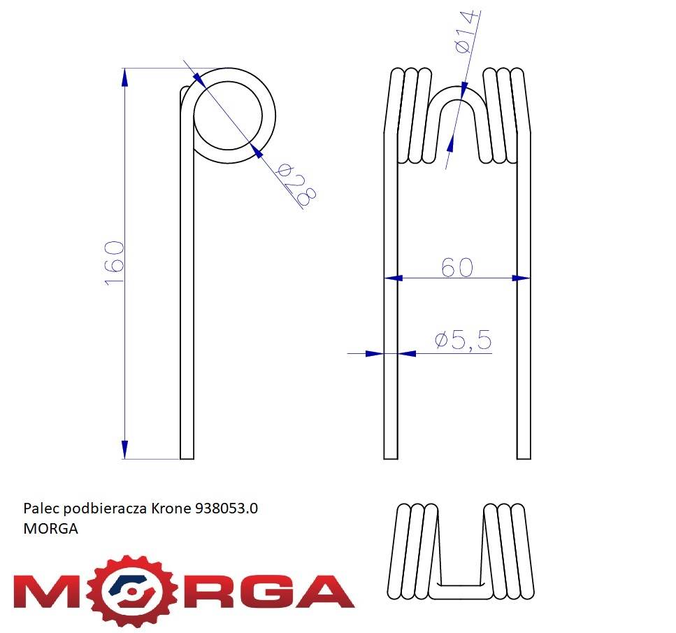 Palec Podbieracza Krone 938053.0 Malowany Proszkowo Morga Palec Podbieracza Krone 938053.0 Malowany Proszkowo Morga - obrazek 5
