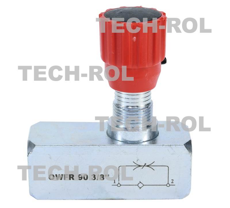 Zawór OWFR 90 z regulacją dławiący w jedną stronę gwinty: 3/8"