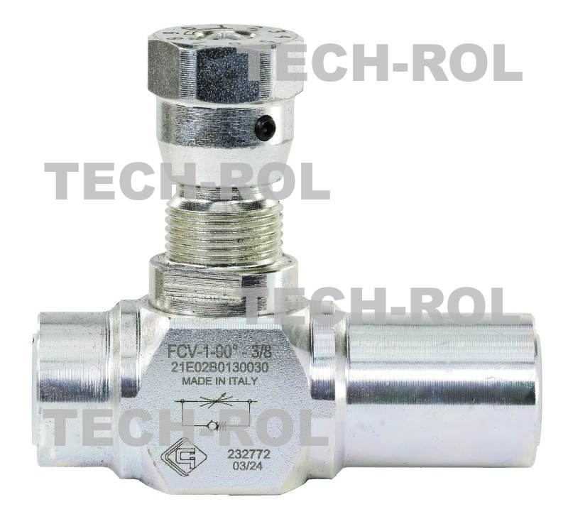 Zawór VRFU 90 z regulacją dławiący w jedną stronę gwinty: 3/8"