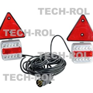 Zestaw lamp tylnych diodowych na magnes, 2 x 10 led, 12V, z trójkątem, przewód 7,5 m z wtyczką L1856 Produkt Standard