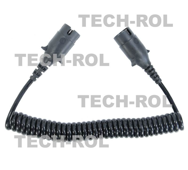 Złącze elektryczne przyczepy spiralne 2-wtyki hermetyczne przewód