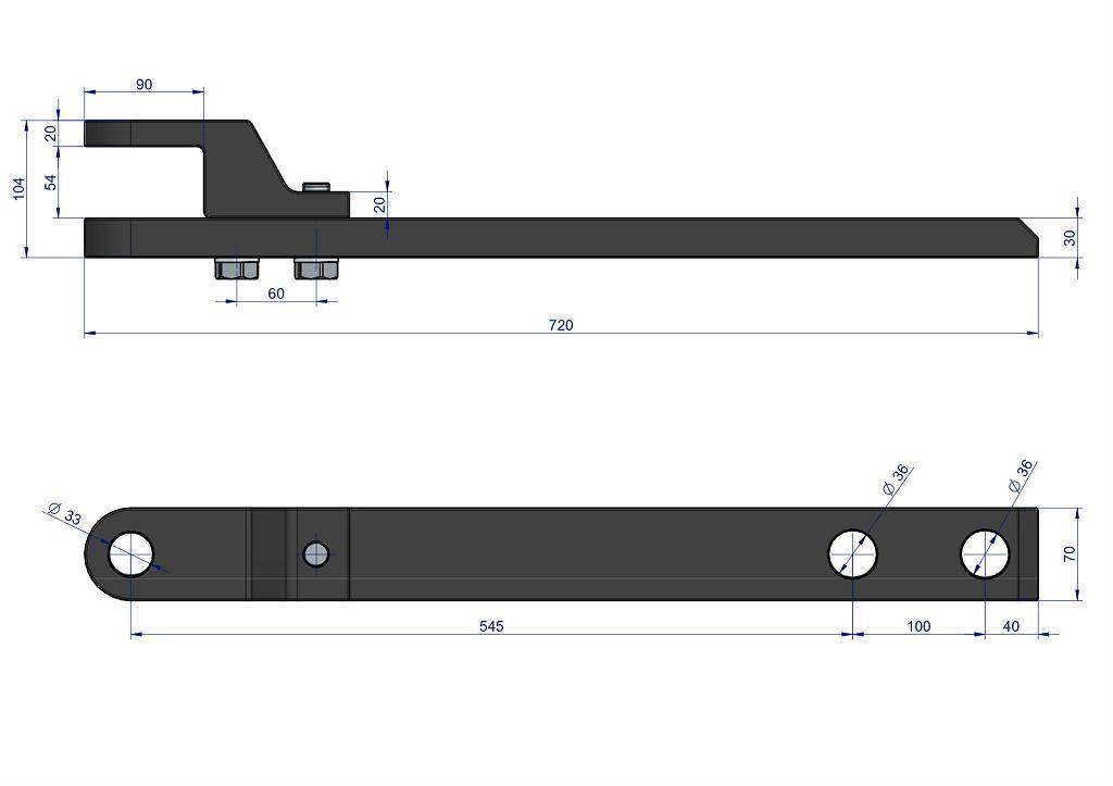 Dyszel dolnego zaczepu kompletny 6 cylindrowy c-385 Dyszel dolnego zaczepu kompletny 6 cylindrowy c-385 - obrazek 2