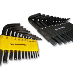 Klucze hex krótkie ze stali crv w zestawie metryczne 1,5 do 10mm i calowe 1/16 do 3/8" 25 szt waryński